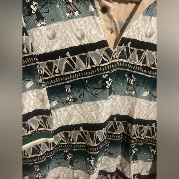 Vintage Disney Store Mickey Mouse Golf Club All Over Print Graphic Shirt Polo XL - Picture 3 of 3